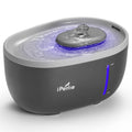 iPettie Avocado Pet Water Fountain with LED Light 67oz/2.0L Ultra Quiet Cat Water Fountain with Filter Automatic Pet Water Fountain for Cats and Small Dogs Grey