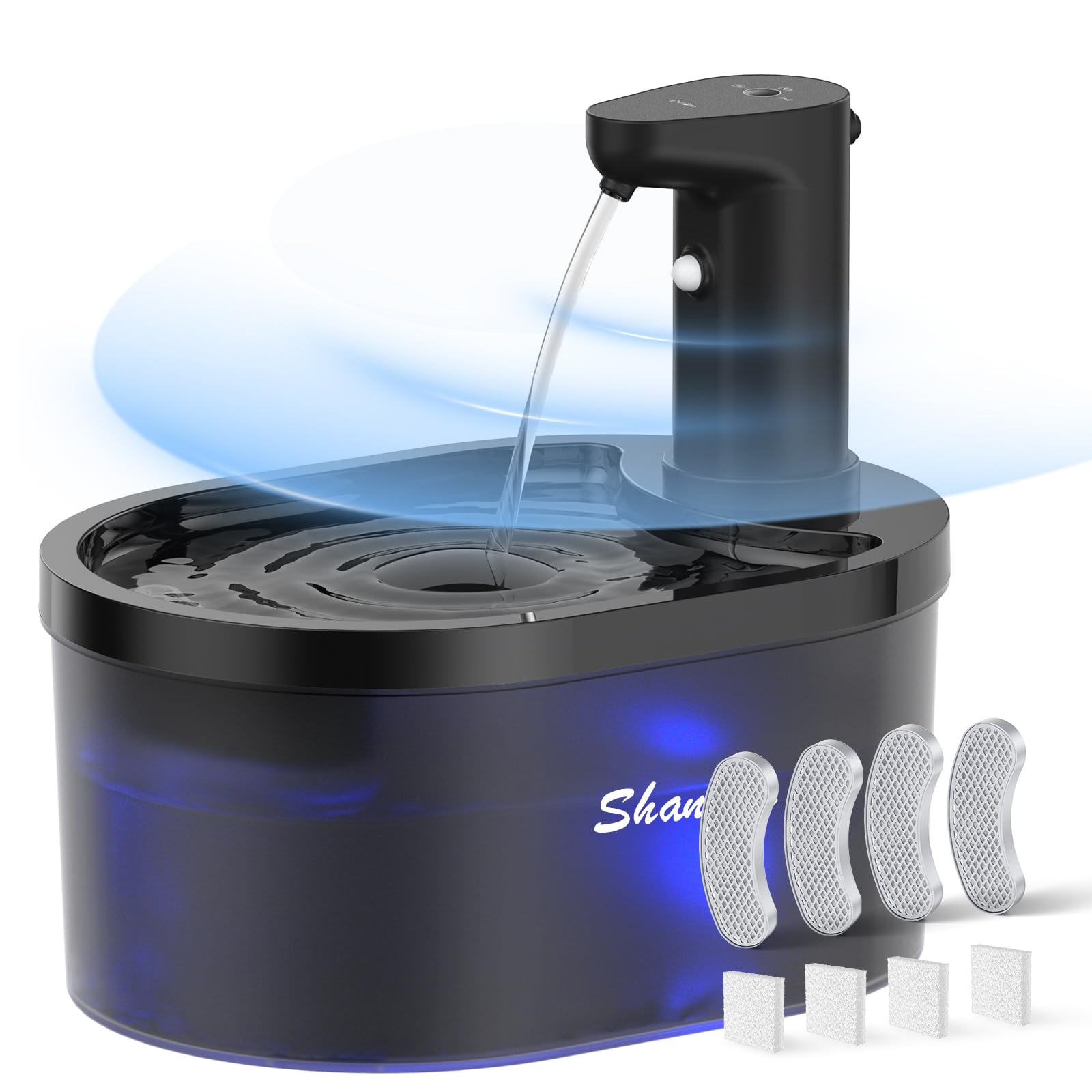 Wireless Cat Water Fountain 101oz/3L Battery Operated Pet Water Fountain 5000mAh Automatic Cordless Pet Drinking Fountain with Motion Sensor for Cats Dogs Ultra Quiet Pump BPA-Free 4 Filters